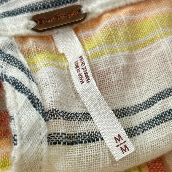 Free People Summer Nights Striped Mini Dress in Yellow Medium With Pockets - Picture 10 of 10